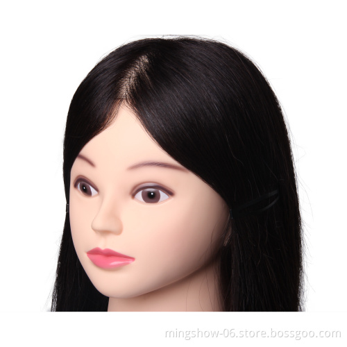 Barber styling black doll head human hair training head sales